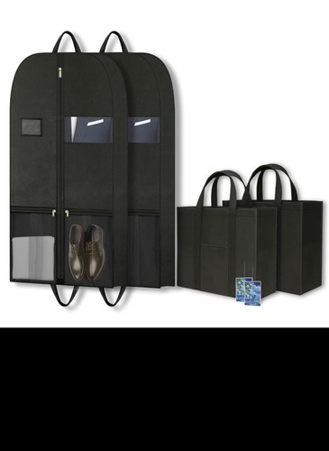 Set 2pcs black garment bags - of,