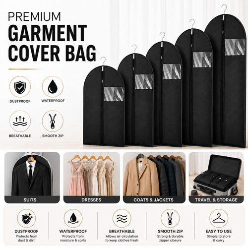 Hanging garment bags zip - garment,