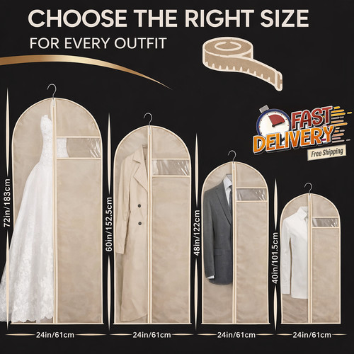 Zip garment bag hanging - up,